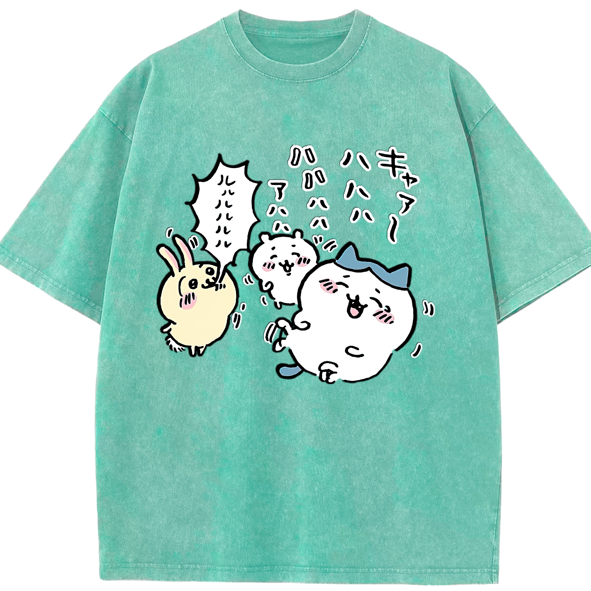 （画像用） ちいかわ うさぎ Chii-kawa usagi 綿100% ヴィンテージ風 半袖Tシャツ（フロントプリント）